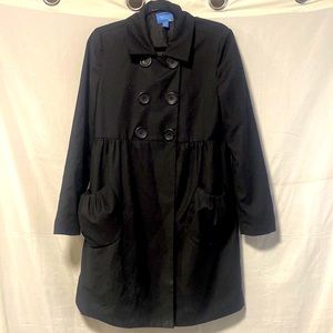 💥3/$40💥Simply Vera Wang Black Big button Aline Coat Size Small